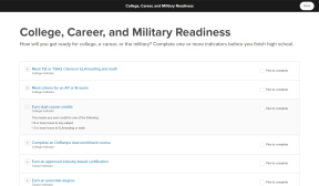 List of CCMR Indicators with the description expanded for Earn dual-course credits expanded.